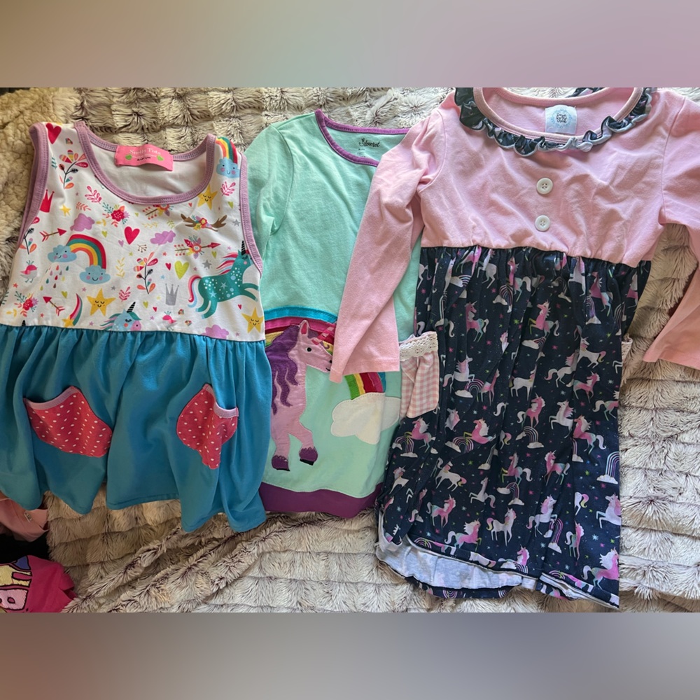 Unicorn Themed Girls' Dresses Set